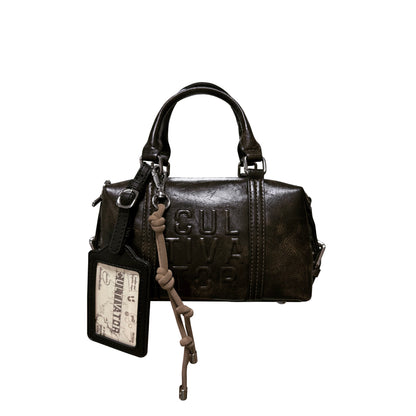 Cultivator - Vintage Colorblock Boston Shoulder Bag bag Cultivator Brown