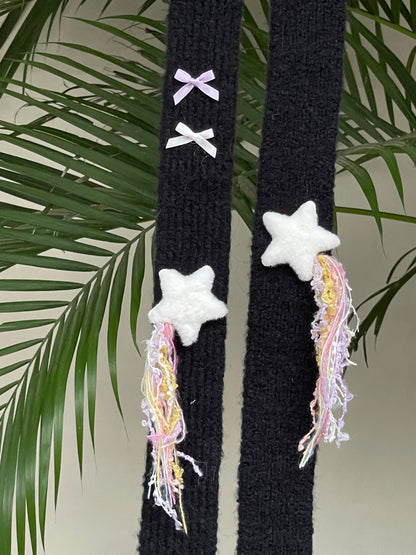 Salty Gummy - Y2K Long Knit Scarf Cute Playful Sweet Cool Aesthetic scarf Salty Gummy Black