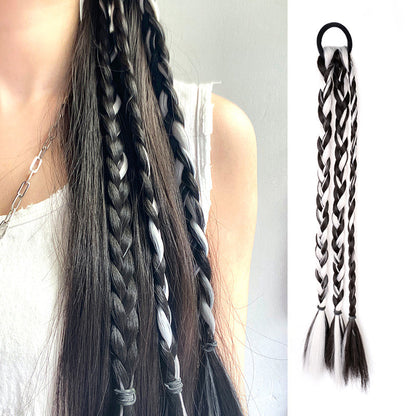 Y2K Boxer Braids Wig – Pre-Braided Ponytail wig Alice Garden Black Grey