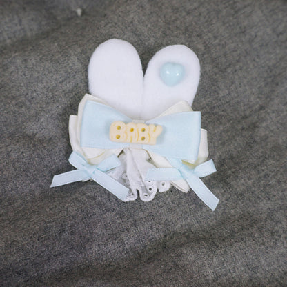maojiang – Bunny Ear Bow Hair Clip hair clip maojiang Blue Yellow