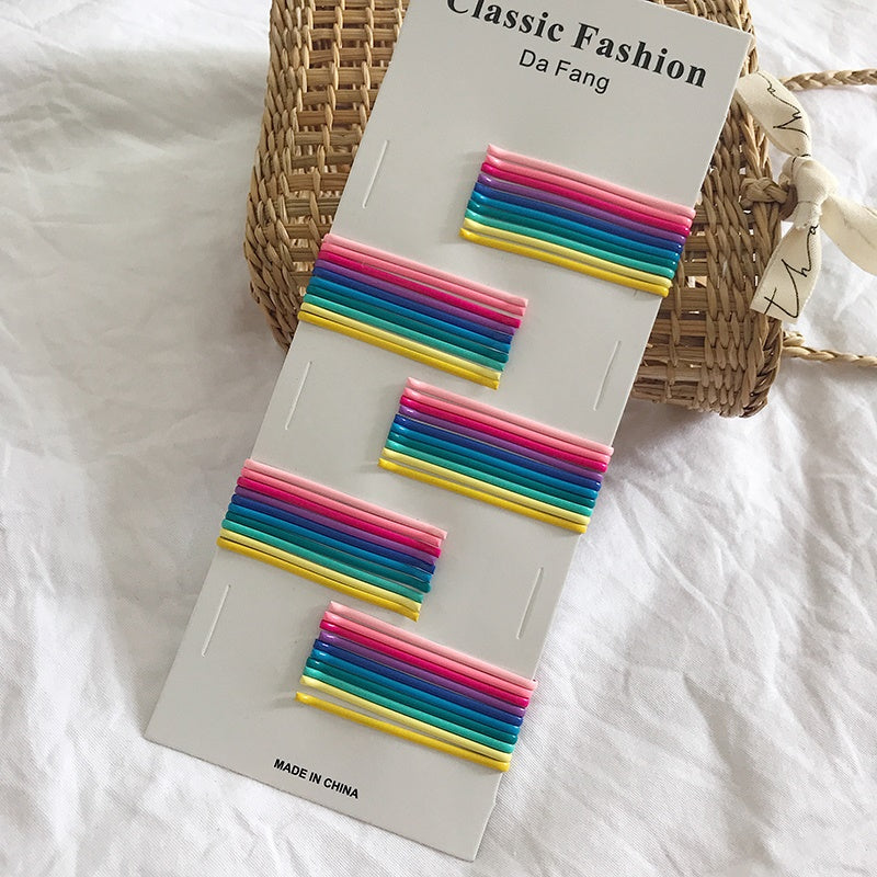 Rovedcity - Decora Kei Colorful Metal Hair Clips Set hair clip rovedcity 10 Gradient Colors Curved Clips - 50pcs