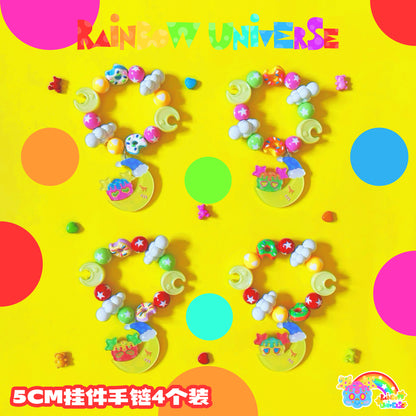 Rainbow Universe RUX - Decora Kei Jewelry Set Necklace Bracelet Ring Clips accessory Rainbow Universe RUX 4pcs bracelets