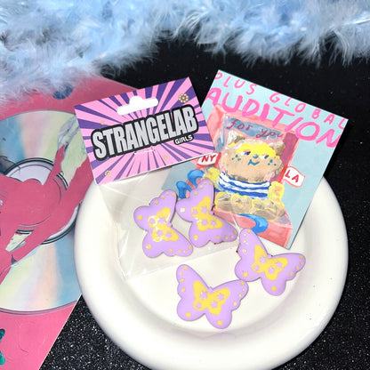 StrangeLab Butterfly Hair Clip | Colorful Dreamy Dopamine Side Clip | Bangs Hair Accessory hair clip strangelab D: Purple - 1 Pair