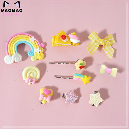 Maojiang Pastel Hair Clips | Harajuku Sweet Bear Candy Hair Clips hair clip maojiang Yellow Set