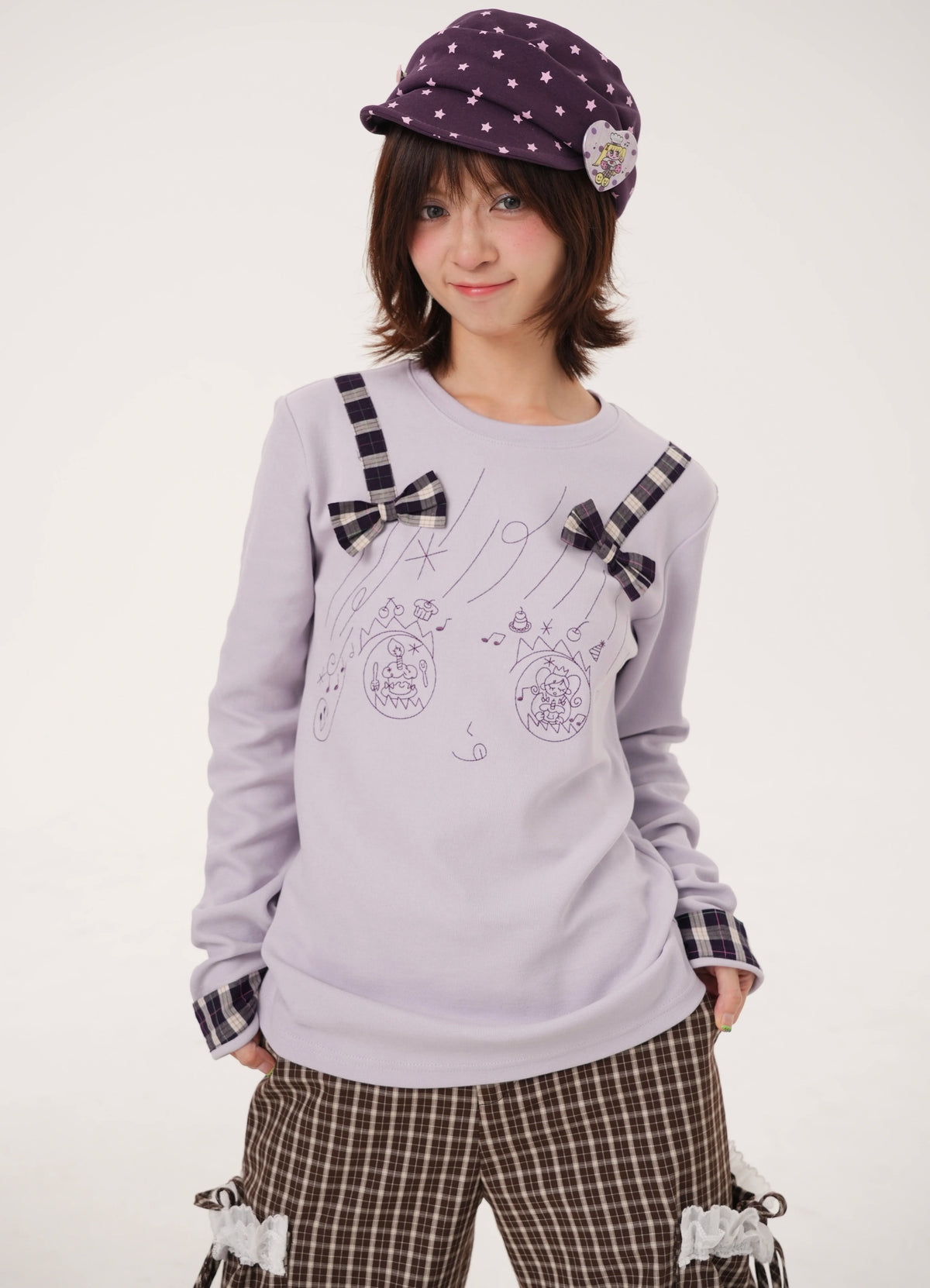 RabbitRain - Birthday Cake Bow Embroidered Sweatshirt shirt RabbitRain
