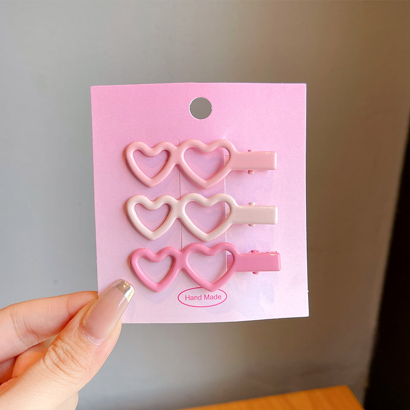 Decora Kei Hair Clip – Star & Heart Pink Acrylic hair clip duofeimao Double Heart 3pcs Set