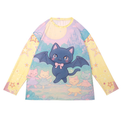 Nihonkids - Gothic Bat Cat Long Sleeve Tee shirt NIHON KIDS