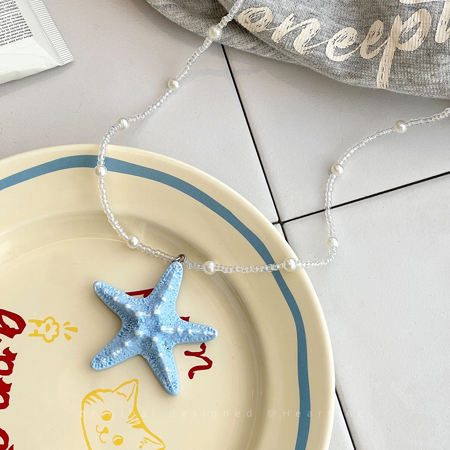 Flipped - Dopamine Beaded Starfish Necklace necklace Flipped Blue - 82cm