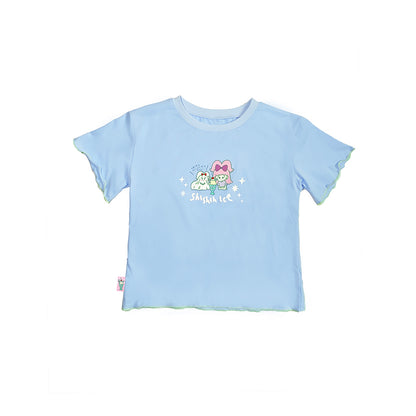 shishihshop Ice Cream T-Shirt | Soda Colorblock Tee | Harajuku Y2K Cotton T-Shirt shirt shishihshop Baby Blue - Short Version