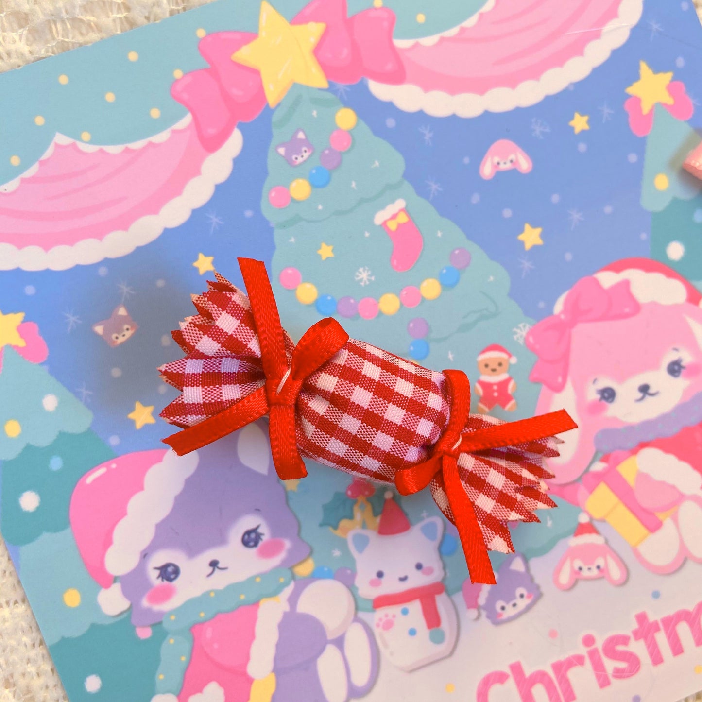 Bear Doll - Decora Kei Candy Hair Clip Brooch hair clip Bear Doll Red Hair Clip - 1pc