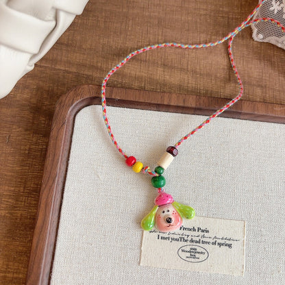 Flipped - Dopamine Color Pendant Necklace necklace Flipped Colorful Dog Necklace