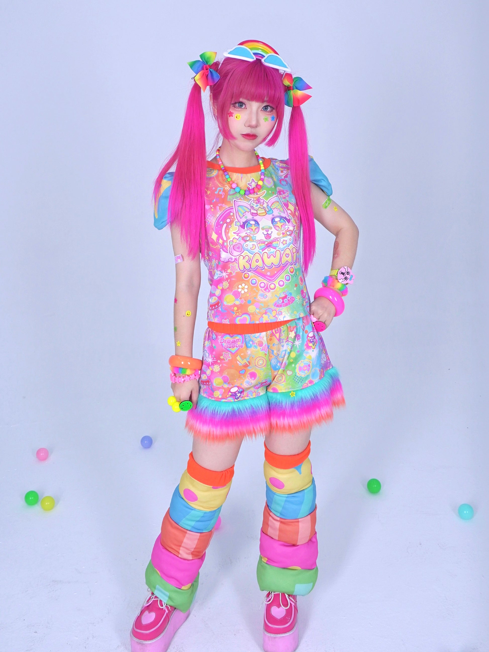 Dream Bubble Decora Set | Harajuku Rainbow Cat Padded Power Set set Dream Bubble