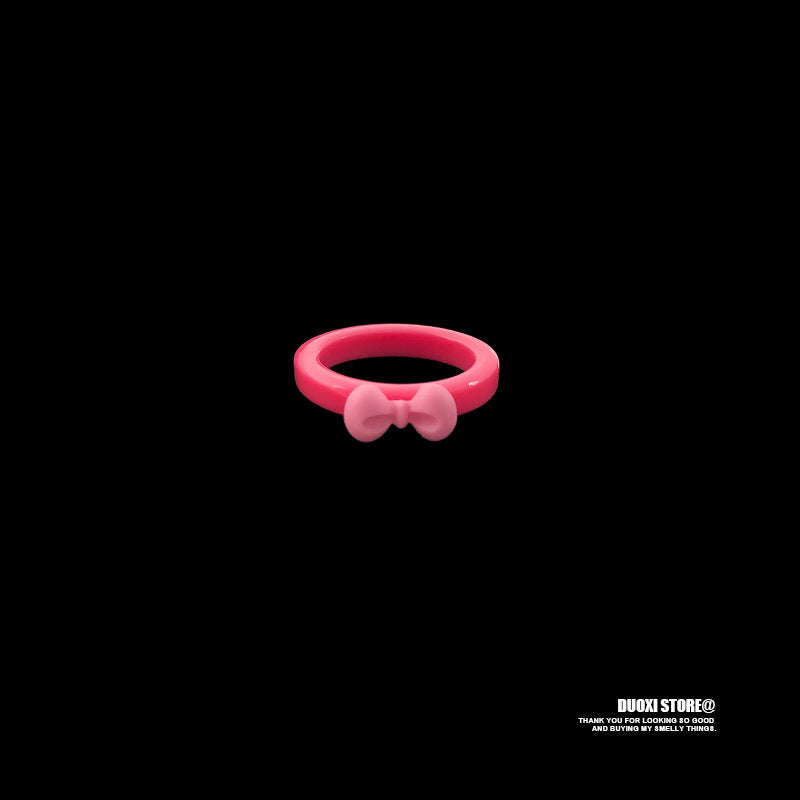 DuoXi - Kawaii Ring HelloKitty Bow Stackable Resin ring DuoXi 4