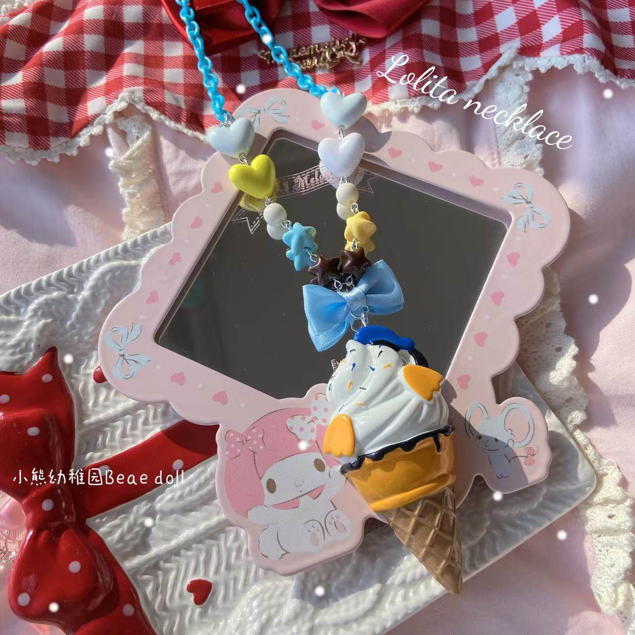 Bear Doll - Kawaii Ice Cream Cone Necklace necklace Bear Doll Duck Ice Cream Necklace
