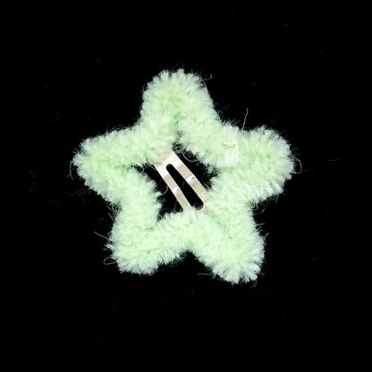 Pink Unicorn Star Hair Clip | Decora Dopamine Girl Y2K Fluffy Side Clip hair clip pink unicorn Apple Green - 1pc Only