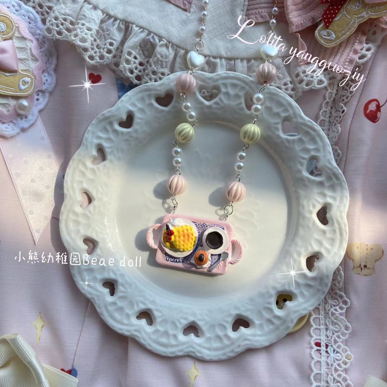 Bear Doll - Decora Kei Beaded Cake Necklace necklace Bear Doll Afternoon Tea