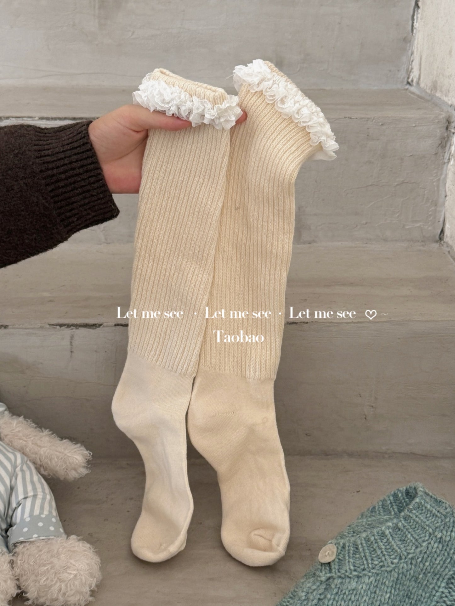 LET ME SEE - Kawaii Winter Deer Leg Warmers leg warmmers let me see Apricot Socks