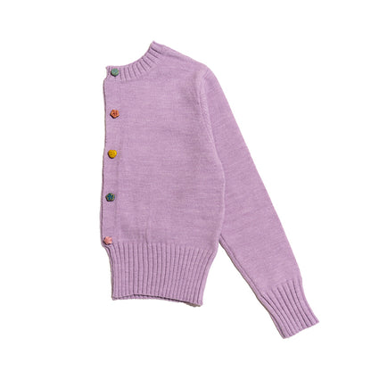 MOF Gift - HalfHalf Patchwork Knit Cardigan Panel cardigan MOF Gift Purple - Half