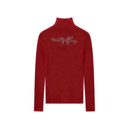 Chemical Girl - Merino Wool Slim Fit Turtleneck Sweater shirt chemical girl Red S