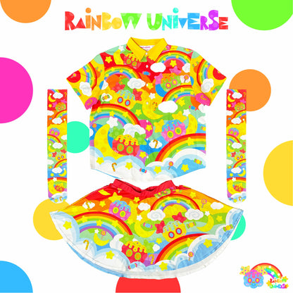 Rainbow Universe RUX - Decora Kei Shirt Skirt Socks Set set Rainbow Universe RUX Set M
