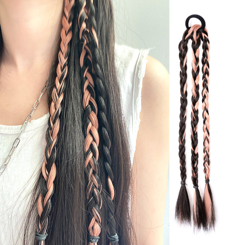 Y2K Boxer Braids Wig – Pre-Braided Ponytail wig Alice Garden Black Orange