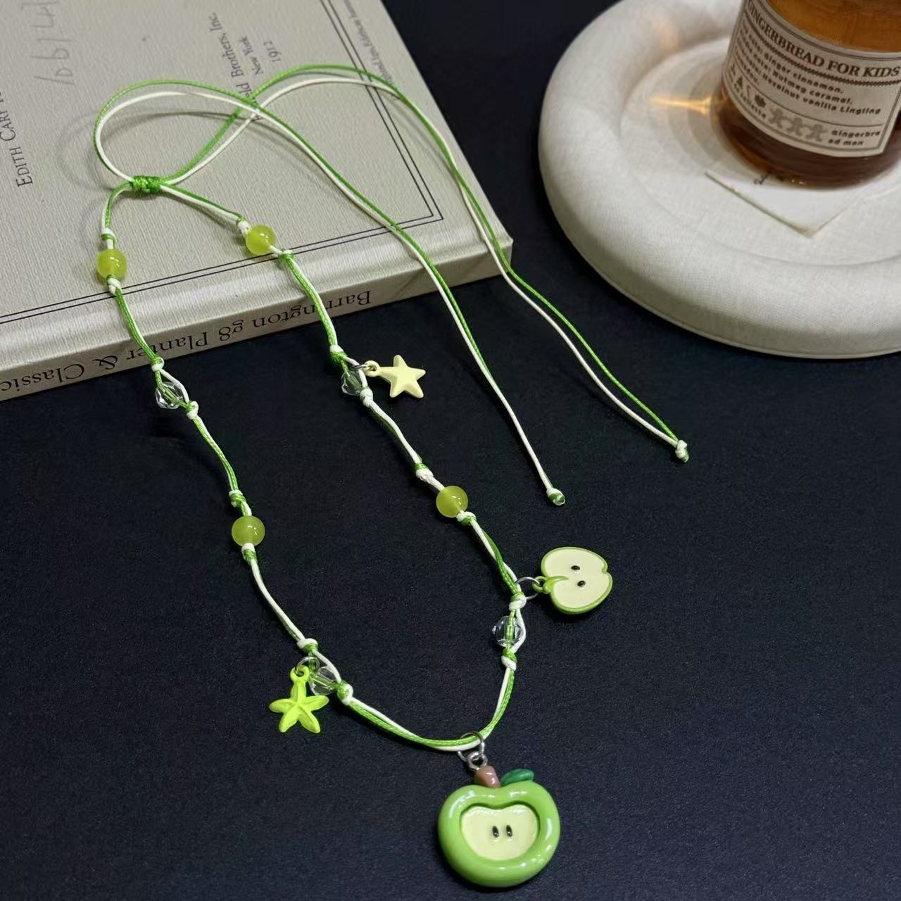 Kiwi Store - Decora Kei Green Apple Jewelry Set necklace kiwi store Apple Rope Necklace - 1pc