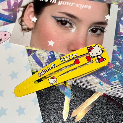 strangelab - Y2K Cute Kitty Cat Hair Clip Bang Side Barrette hair clip strangelab Yellow - 1pc