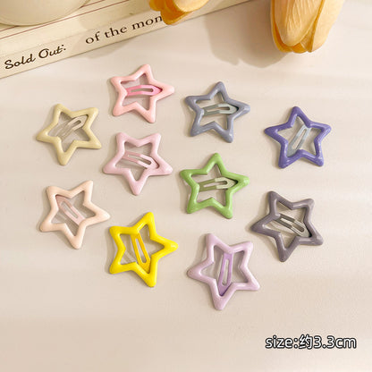 Decora Hair Clips Colorful Star Hair Accessories Bang Hair Clips hair clip Land Decora Morandi color series - 10pcs