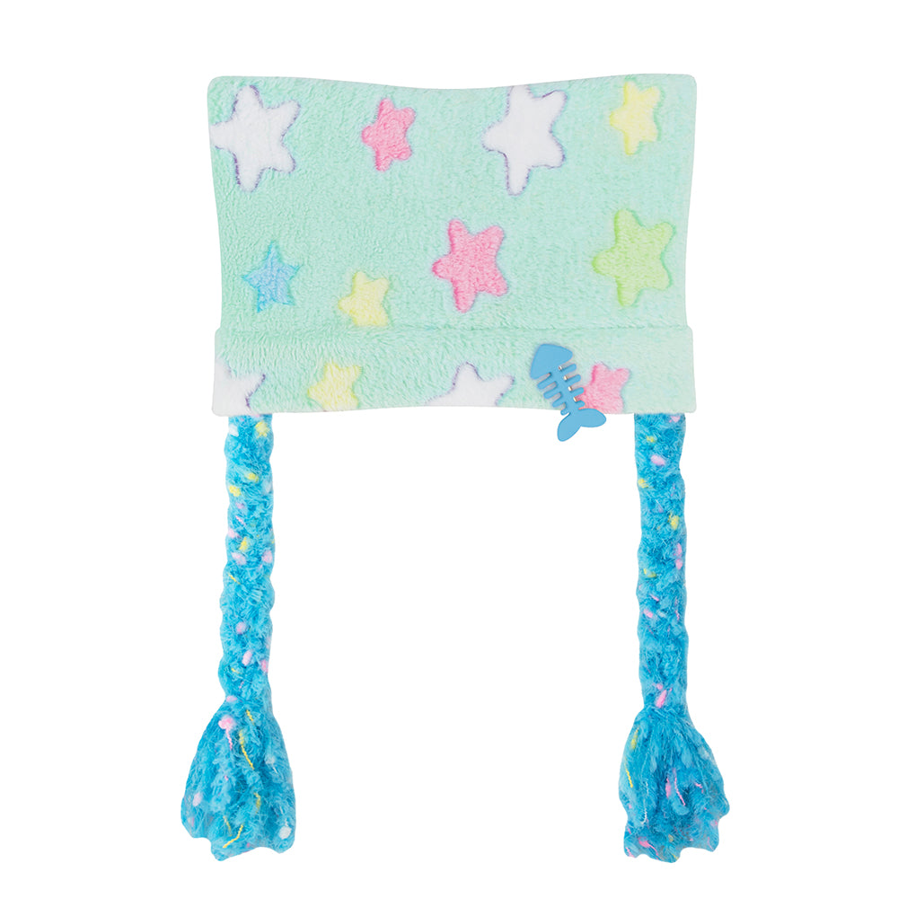 NIHON KIDS - Decora Kei Star Cat Ear Beanie hat NIHON KIDS Mint Green Hat with Blue Braid