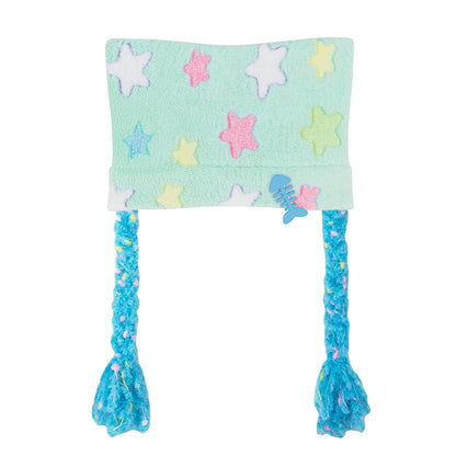 NIHON KIDS - Decora Kei Star Cat Ear Beanie hat NIHON KIDS Mint Green Hat with Blue Braid
