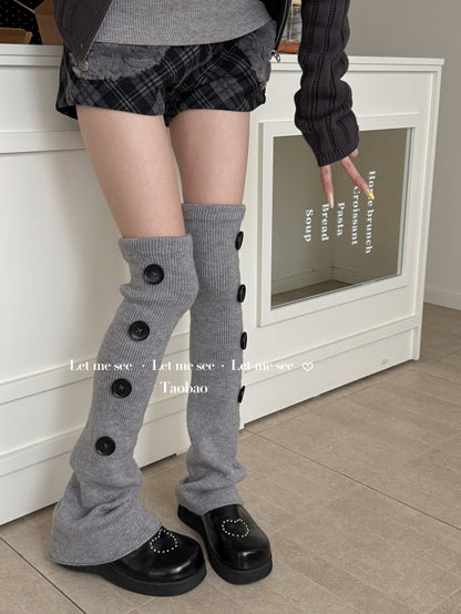 LET ME SEE - Y2K Subculture Knit Overknee Leg Warmers leg warmmers let me see Light Grey