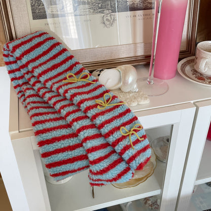 LET ME SEE - Kawaii Colorblock Lamb Scarf scarf let me see Red Stripes