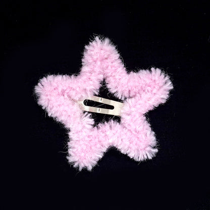 Pink Unicorn Star Hair Clip | Decora Dopamine Girl Y2K Fluffy Side Clip hair clip pink unicorn Light Pink - 1pc Only