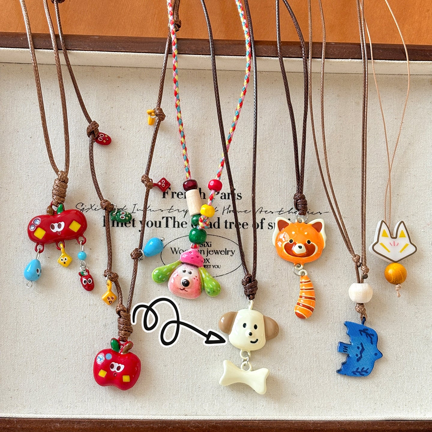 Flipped - Dopamine Color Pendant Necklace necklace Flipped White Dog Necklace