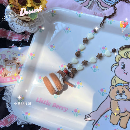 Bear Doll Kawaii Necklace | Macaron Sweet Dessert Necklace necklace Bear Doll Chocolate