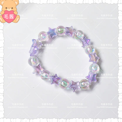Maojiang Star Strawberry Bear Bracelet | Decora Beaded Accessory bracelet maojiang Purple Star Bracelet (1 piece)