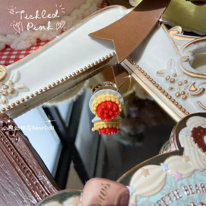 Bear Doll - Cake Dessert Ring ring Bear Doll Blue Plate Strawberry Cake
