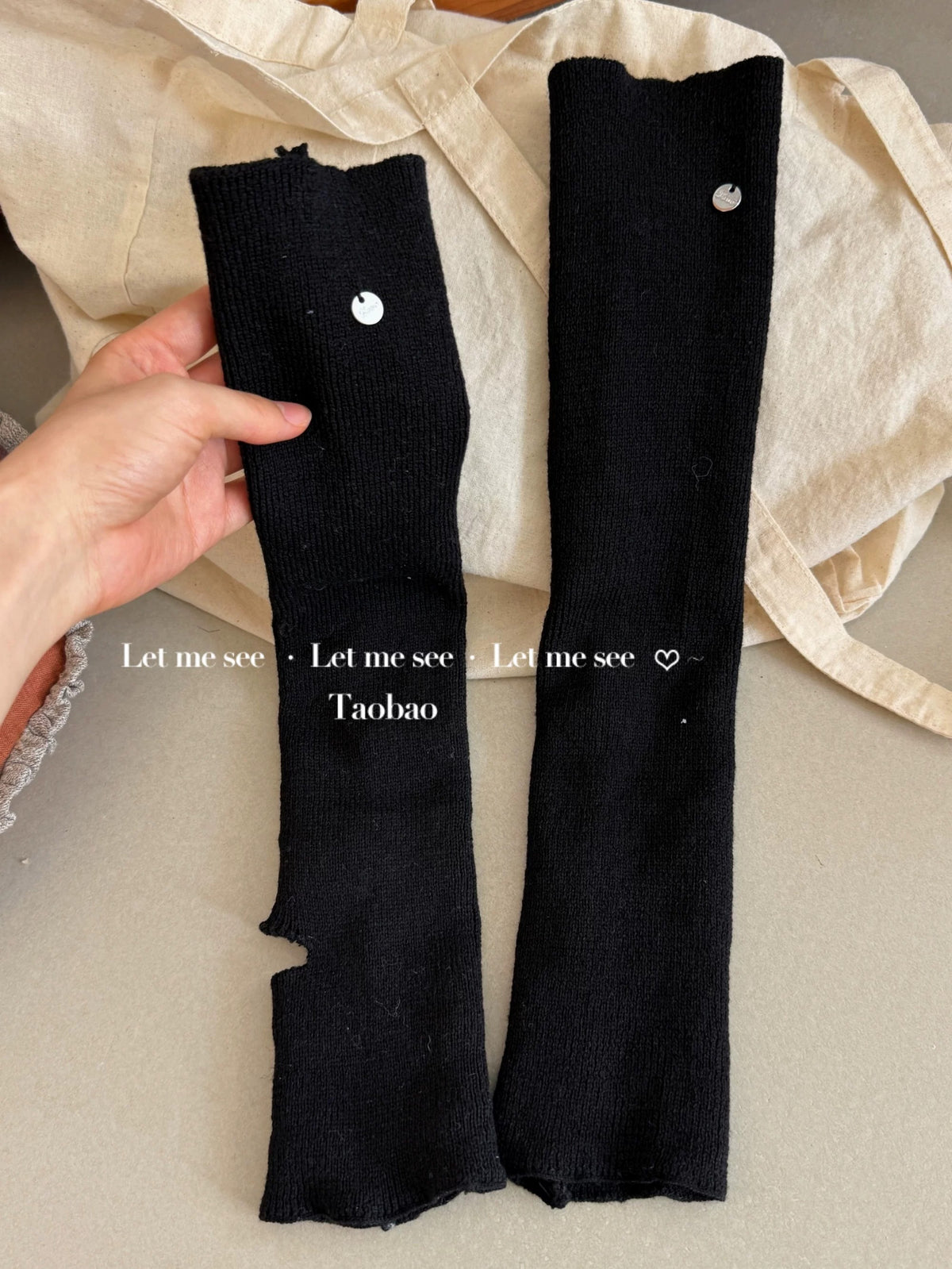 LET ME SEE - Solid Color Wool-Blend Slouch Leg Warmers socks let me see Black