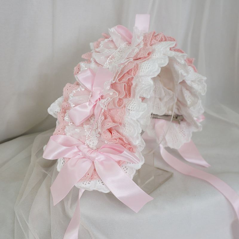 Maojiang - Vintage Kawaii Lace Headband headband maojiang Pink