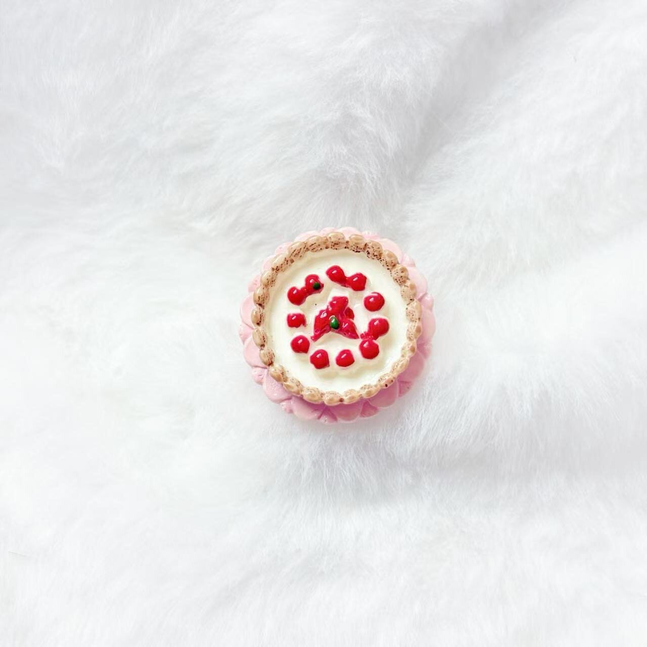 Sweet Dessert Adjustable Ring ring really cute Cream Cherry Cake Ring - 1pc