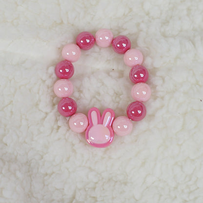Maojiang Two-Tone Rabbit Head Macaron Bracelet | Dopamine Cute Soft Girl Wristband bracelet maojiang Rosy Pink