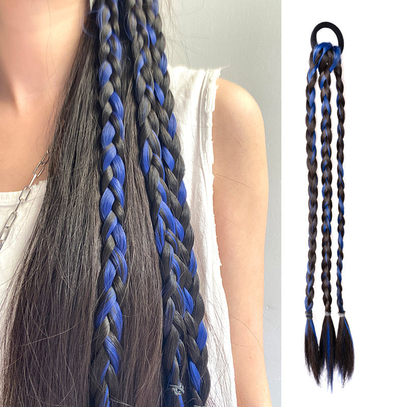 Y2K Boxer Braids Wig – Pre-Braided Ponytail wig Alice Garden Black Blue