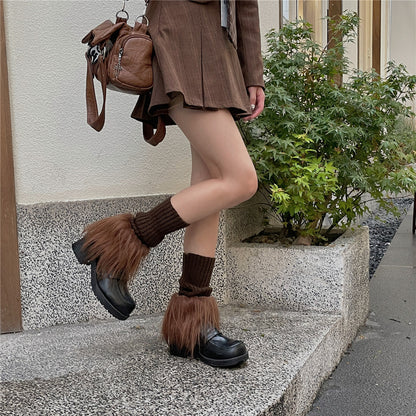LET ME SEE Cute Leg Warmers | Fuzzy Knit Leg Warmers | Japanese Decora Style Shoe Covers
