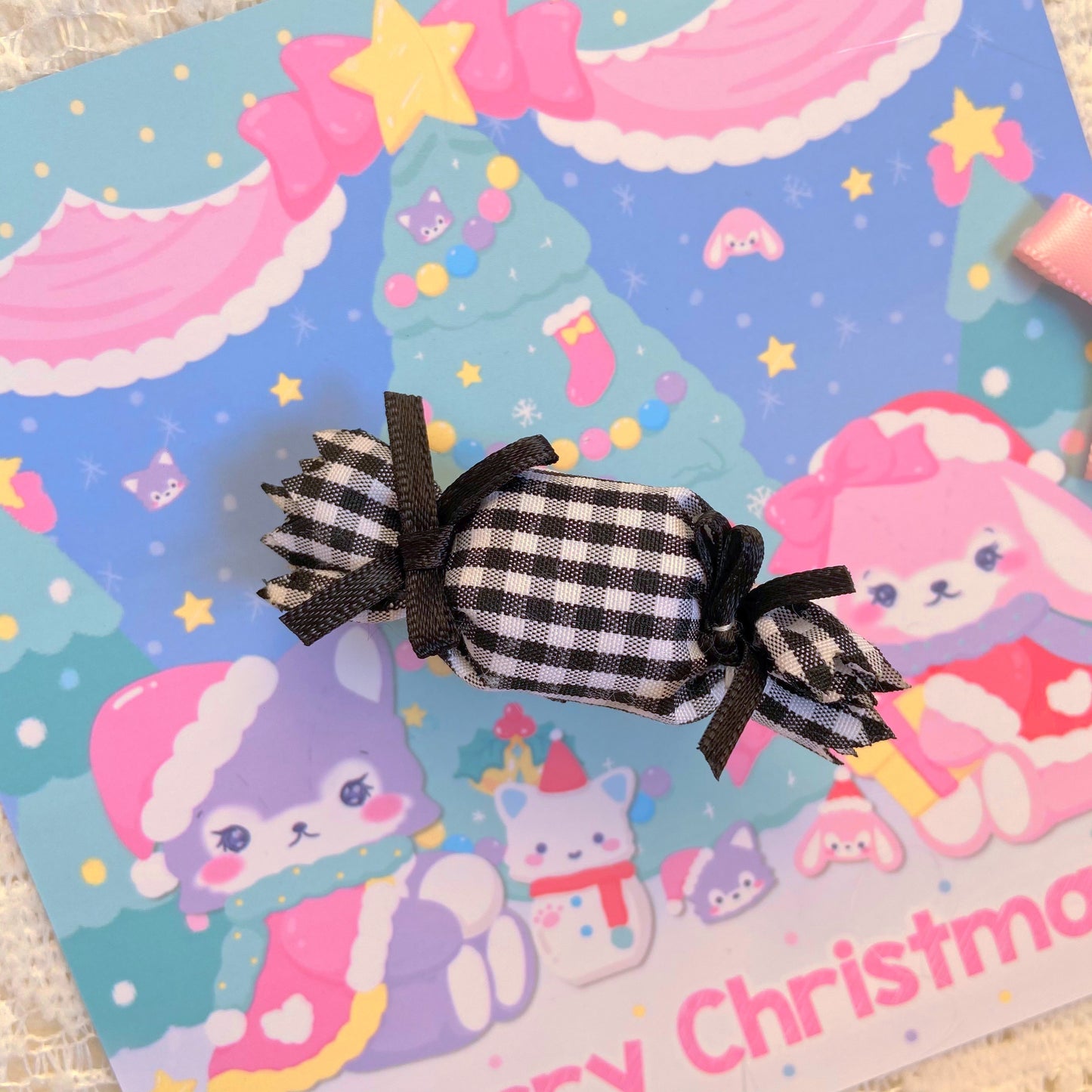 Bear Doll - Decora Kei Candy Hair Clip Brooch hair clip Bear Doll Black Hair Clip - 1pc