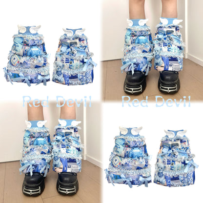 RedDevil Visual Kei Leg Covers | Harajuku Y2K Decora Leg Warmers leg warmmers Red Devil