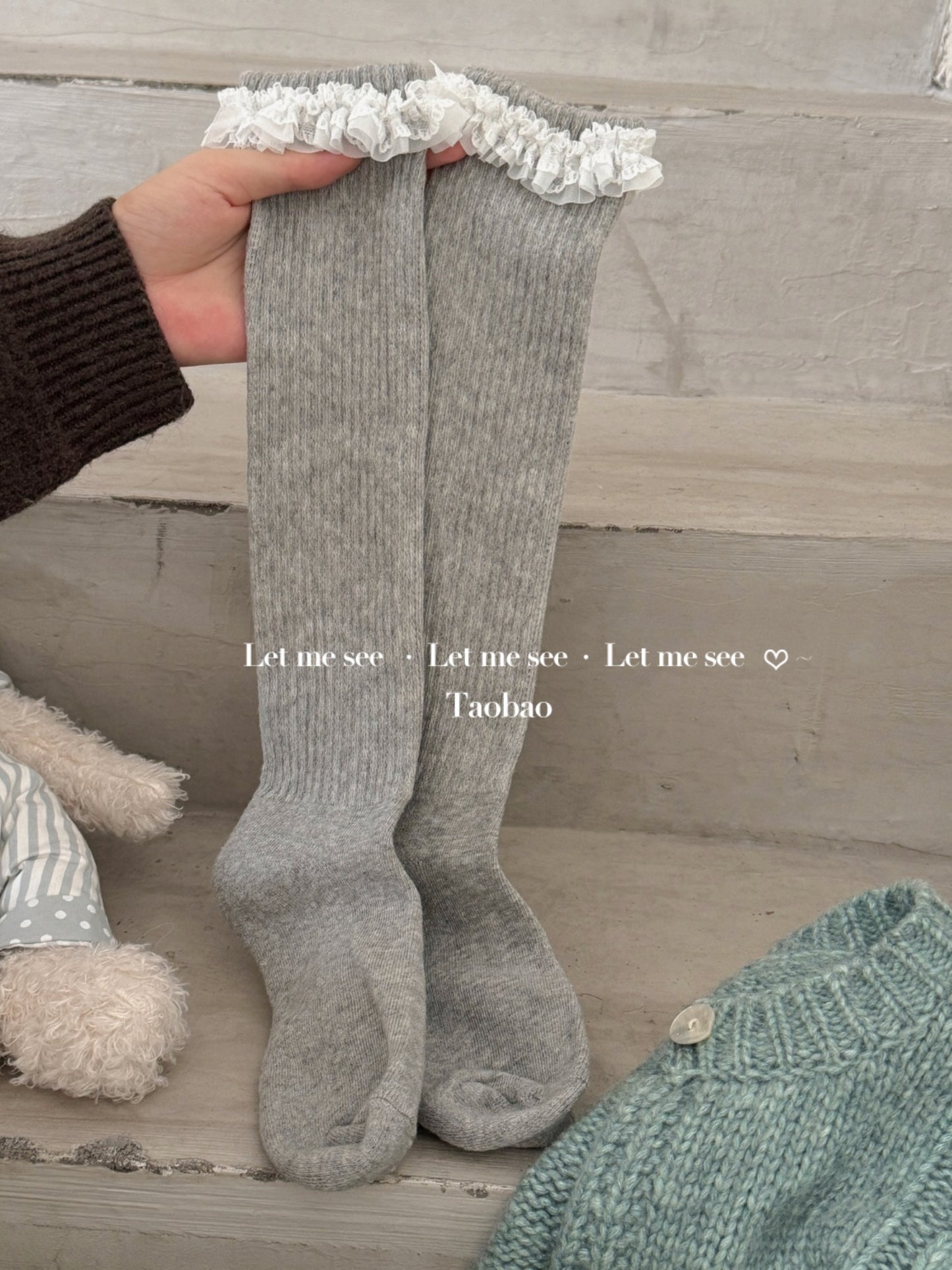LET ME SEE - Kawaii Winter Deer Leg Warmers leg warmmers let me see Grey Socks