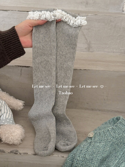 LET ME SEE - Kawaii Winter Deer Leg Warmers leg warmmers let me see Grey Socks