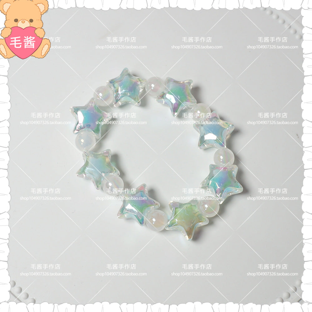 MaoJiang - Decora Kei Iridescent Star Candy Bracelet bracelet maojiang Blue Spacer Iridescent Star Bracelet (1pc)