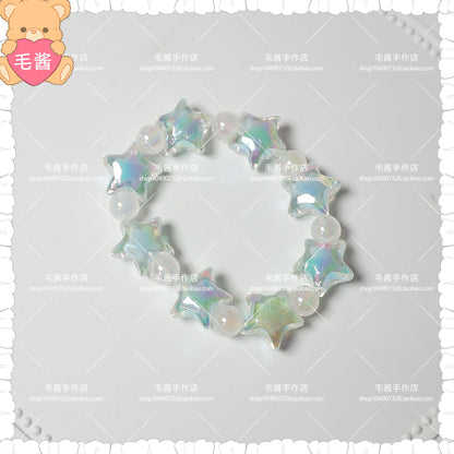 MaoJiang - Decora Kei Iridescent Star Candy Bracelet bracelet maojiang Blue Spacer Iridescent Star Bracelet (1pc)