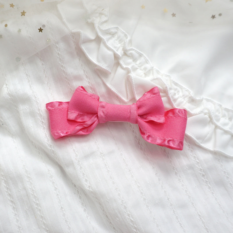 MaoJiang - Kawaii Pink Bow Hair Clip Handmade with Bell hair clip maojiang #6 - 1pc